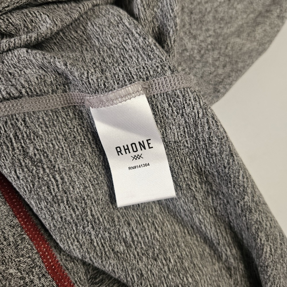 Rhone Mens Shirt Medium Reign Performance Long Sleeve Grey Heather Crew Neck - Picture 6 of 10